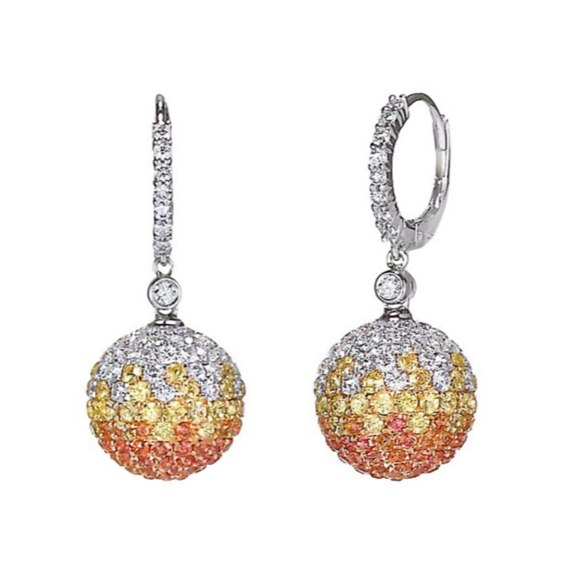 Сферични дамски обеци 925 стерлингови сребърни хипоалергенни обеци Китай Ruifanbao Jewelry Factory