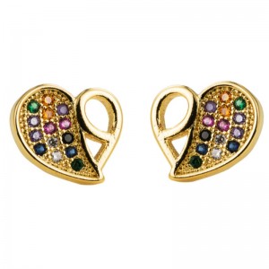 Дамски европейски и американски нов стил цвете пепелници преувеличени творчески модерни инкрустирани zircon дъгови обици жени