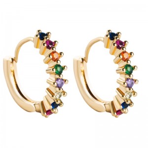 обици европейски и американски трансгранични източници с колоритни циркови геометрични кръгли обици хип-хоп мед позлатени бижута